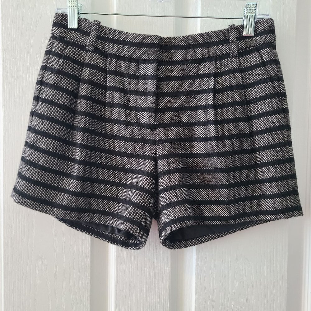 J.Crew Black Striped Wool Shorts
